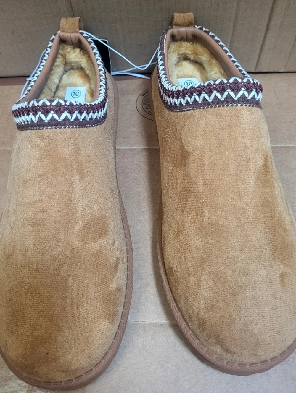 American Exchange Brown Slip-On Clog Slippers Men Size 10 - Picture 4 of 9